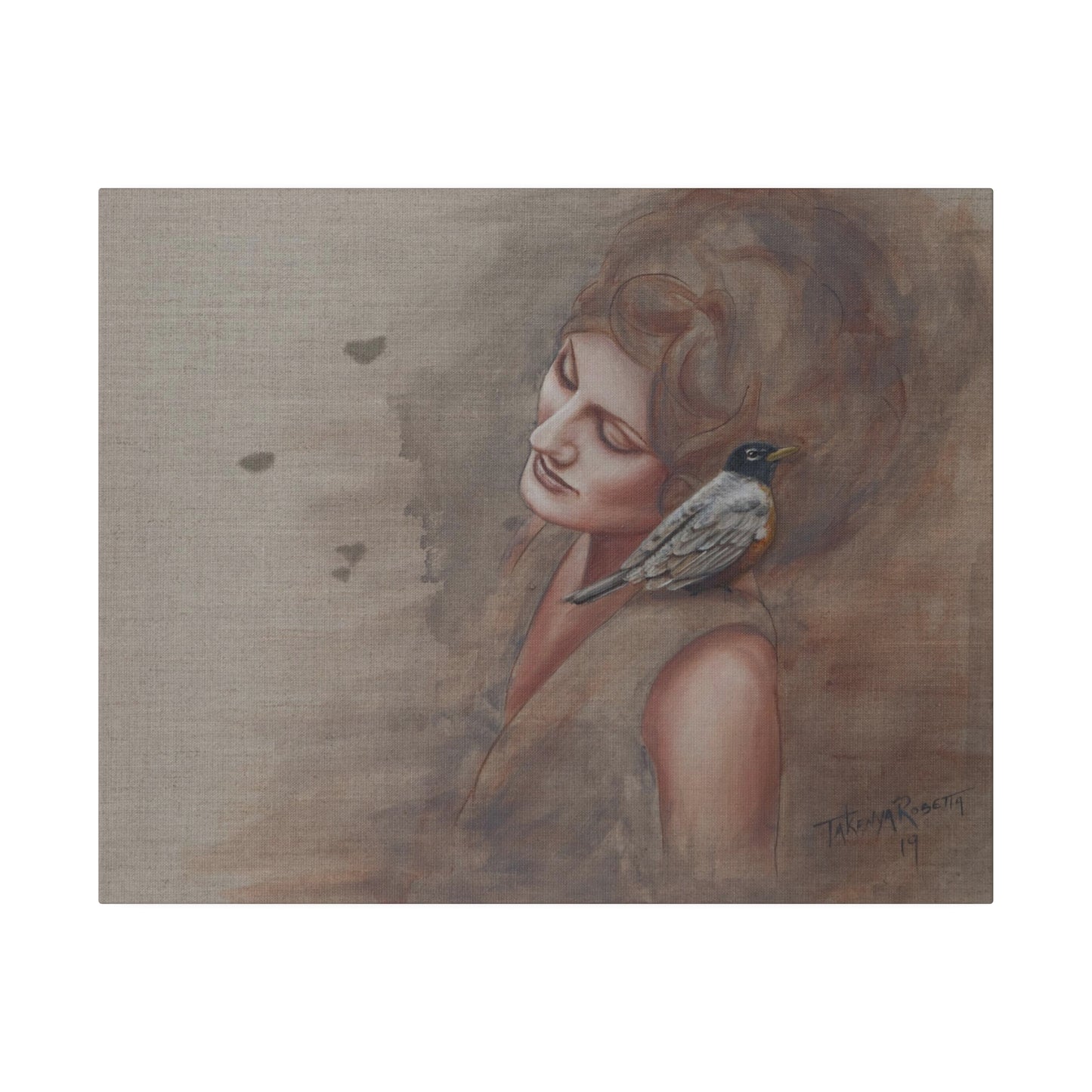 "Companion" Original Painting by Takenya Rosetta , Matte Canvas Print, Stretched