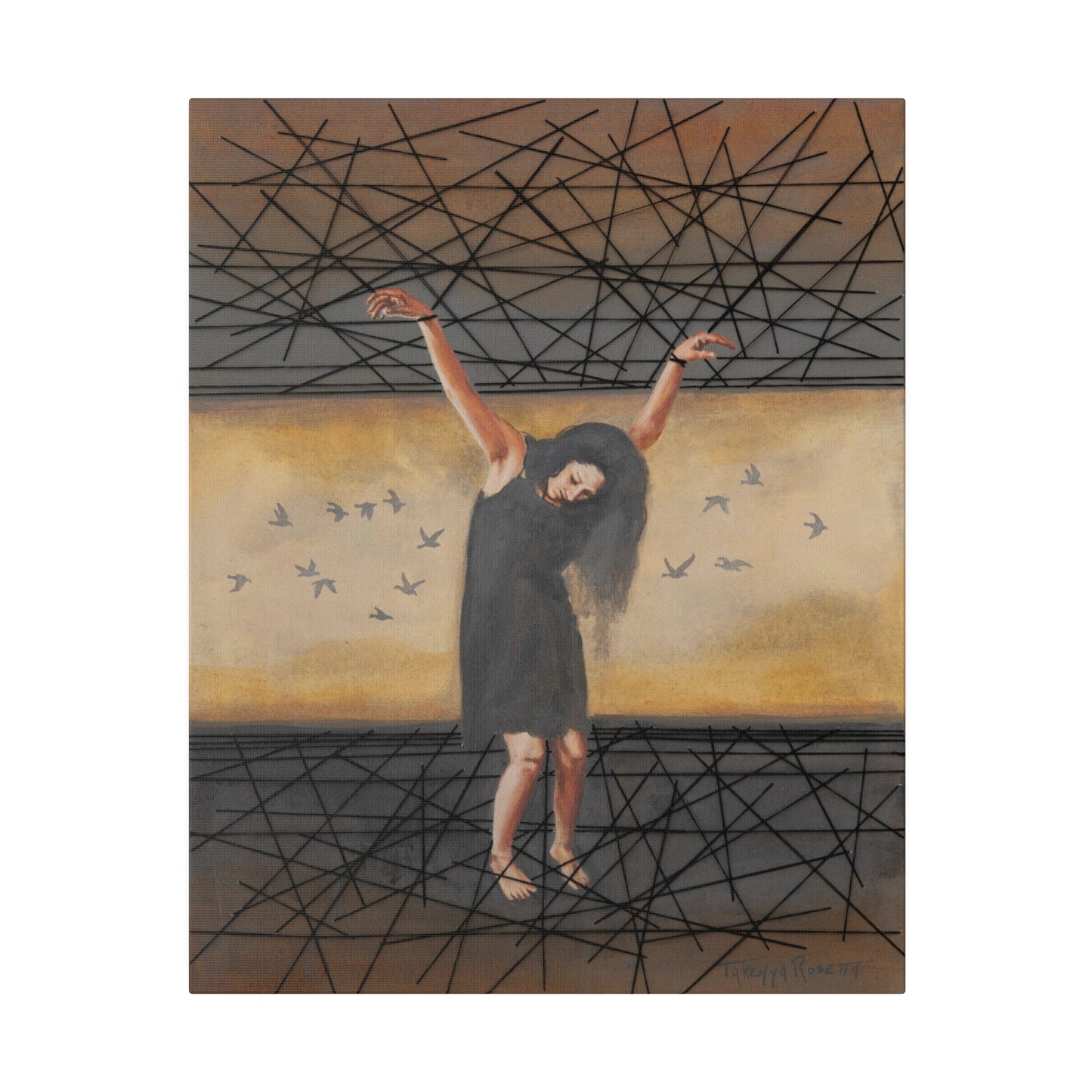 "Experiencing Shame: Helpless" - Original Painting by Takenya Rosetta, Stretched Canvas
