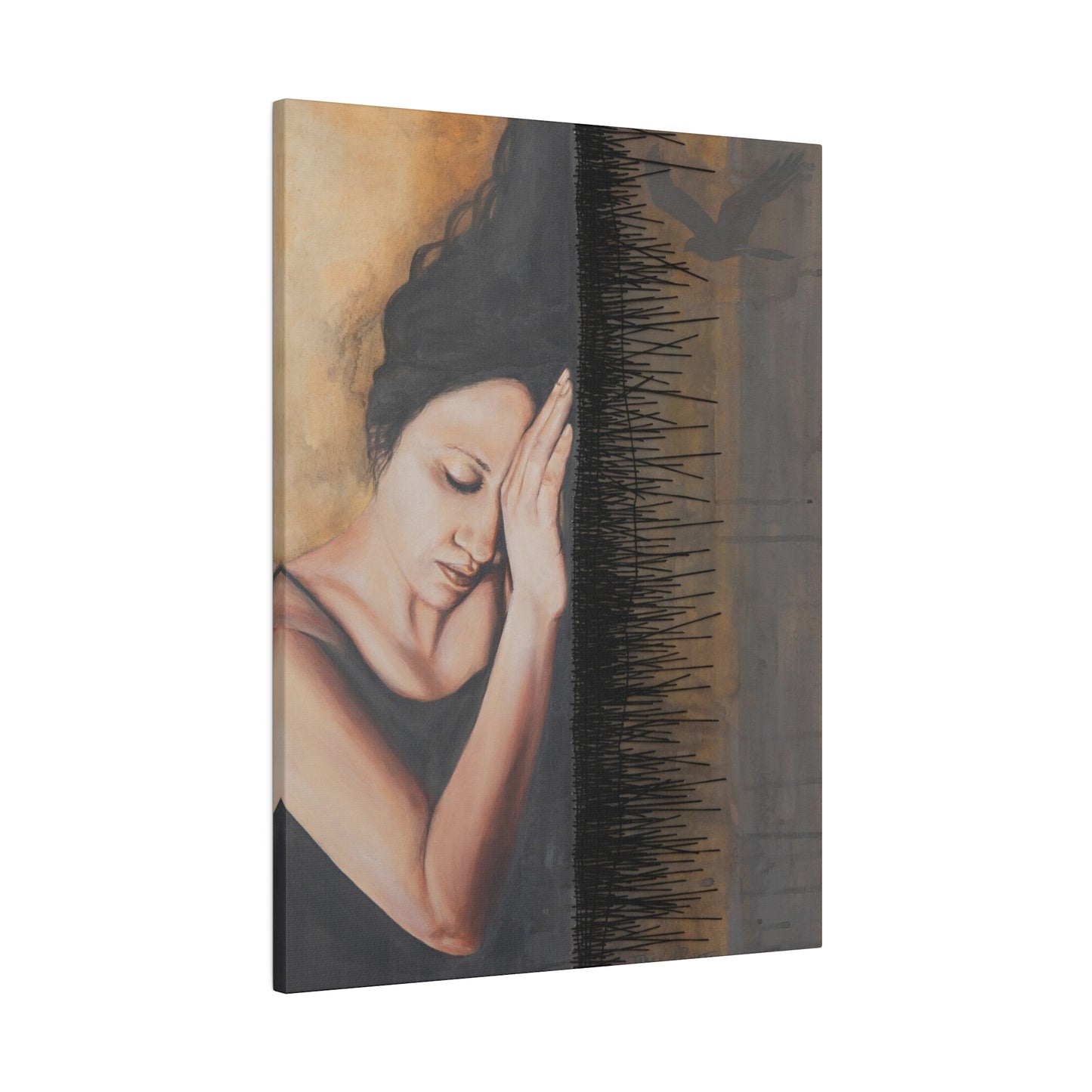 "Experiencing Shame: Isolated" - Original Painting by Takenya Rosetta, Stretched Canvas