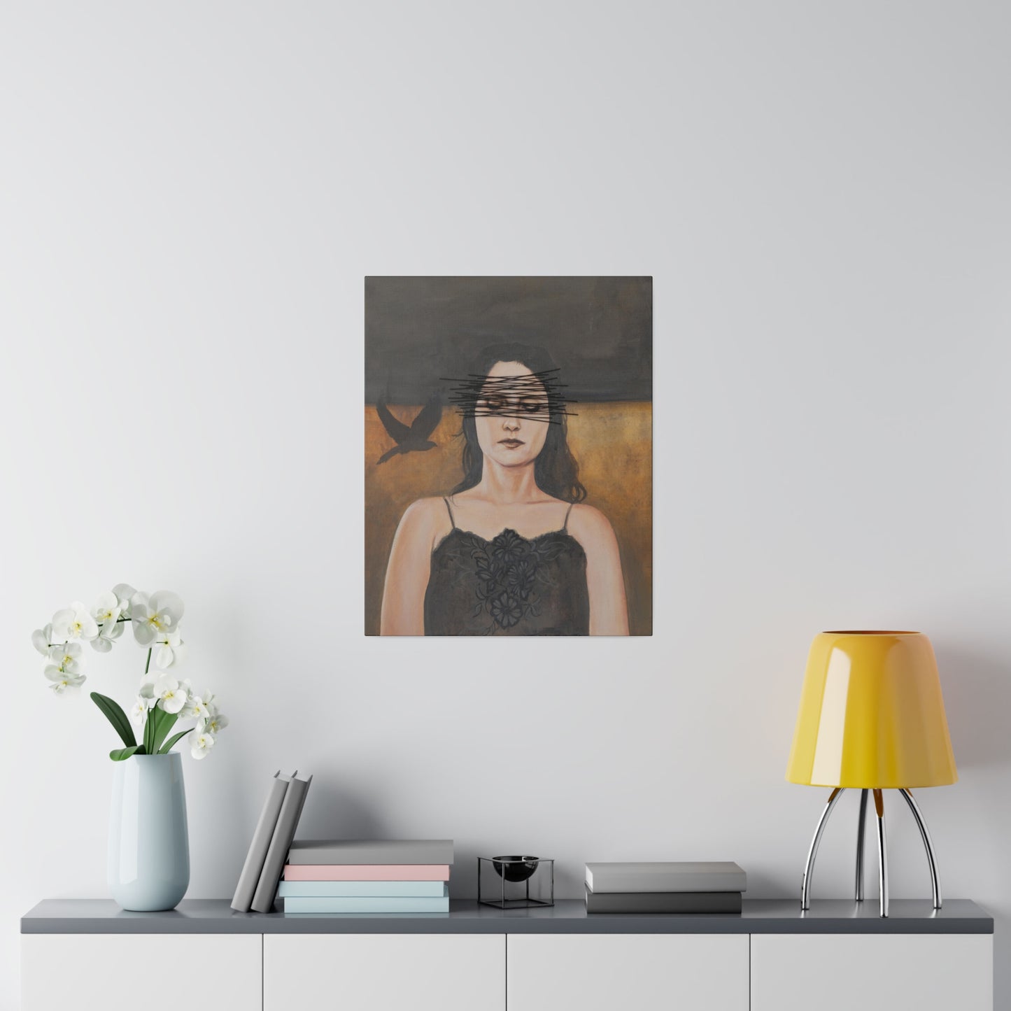 "Experiencing Shame: Unseen" - Original Painting by Takenya Rosetta, Stretched Canvas