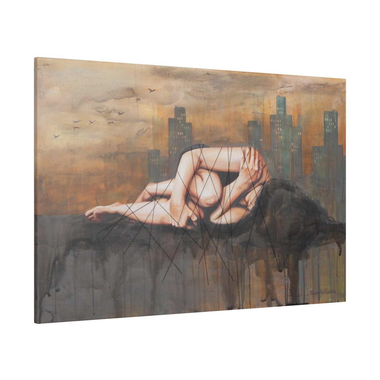"Experiencing Shame: Incapacitated" - Original Painting by Takenya Rosetta, Stretched Canvas