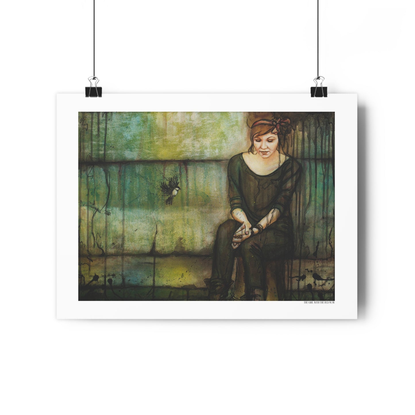 "The Girl With the Red Bow" Giclée Art Print by Takenya Rosetta