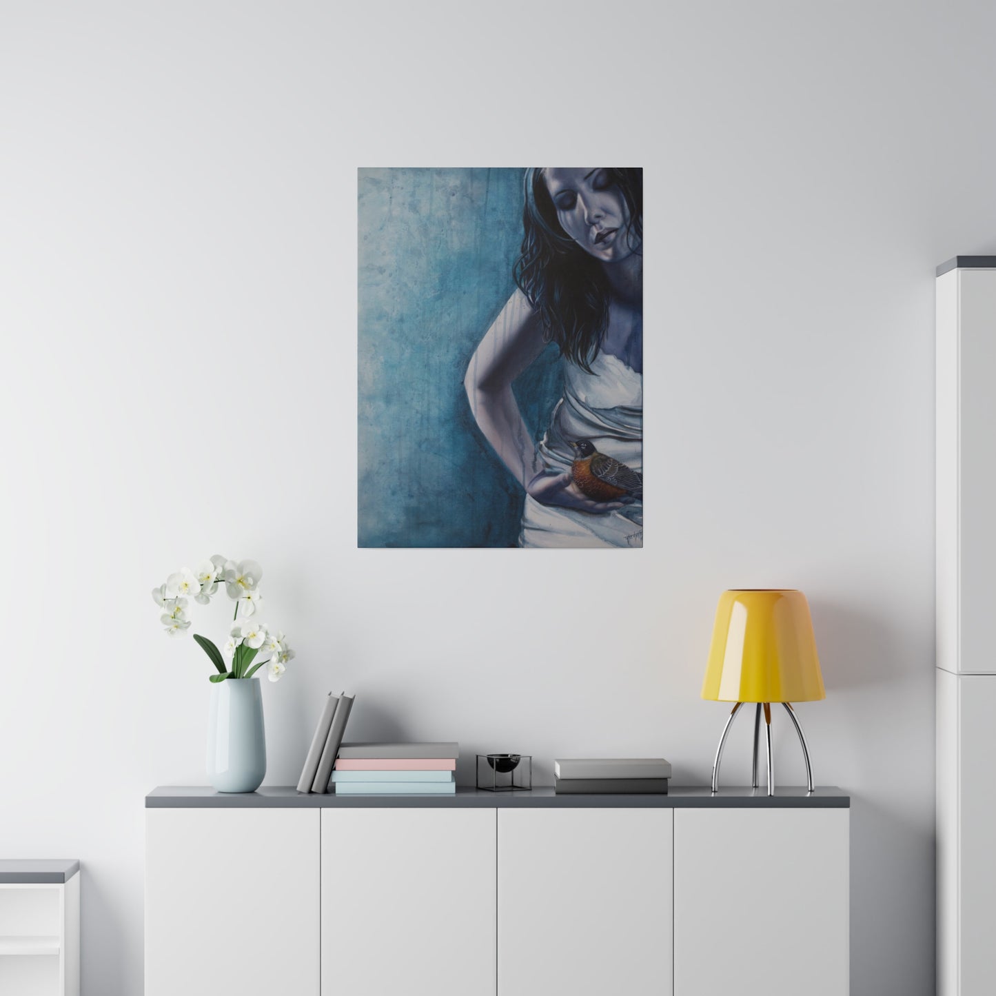 "Waiting" - Original Painting by Takenya Rosetta, Stretched Canvas