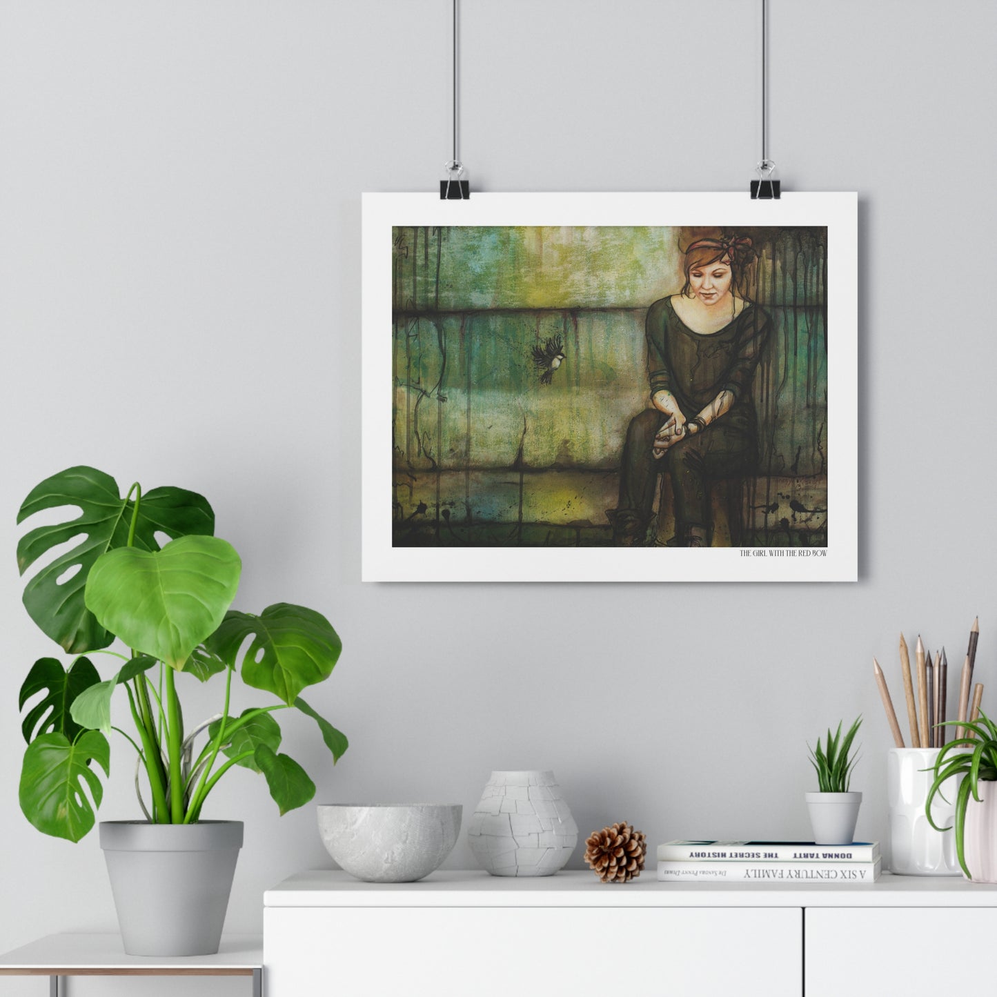 "The Girl With the Red Bow" Giclée Art Print by Takenya Rosetta