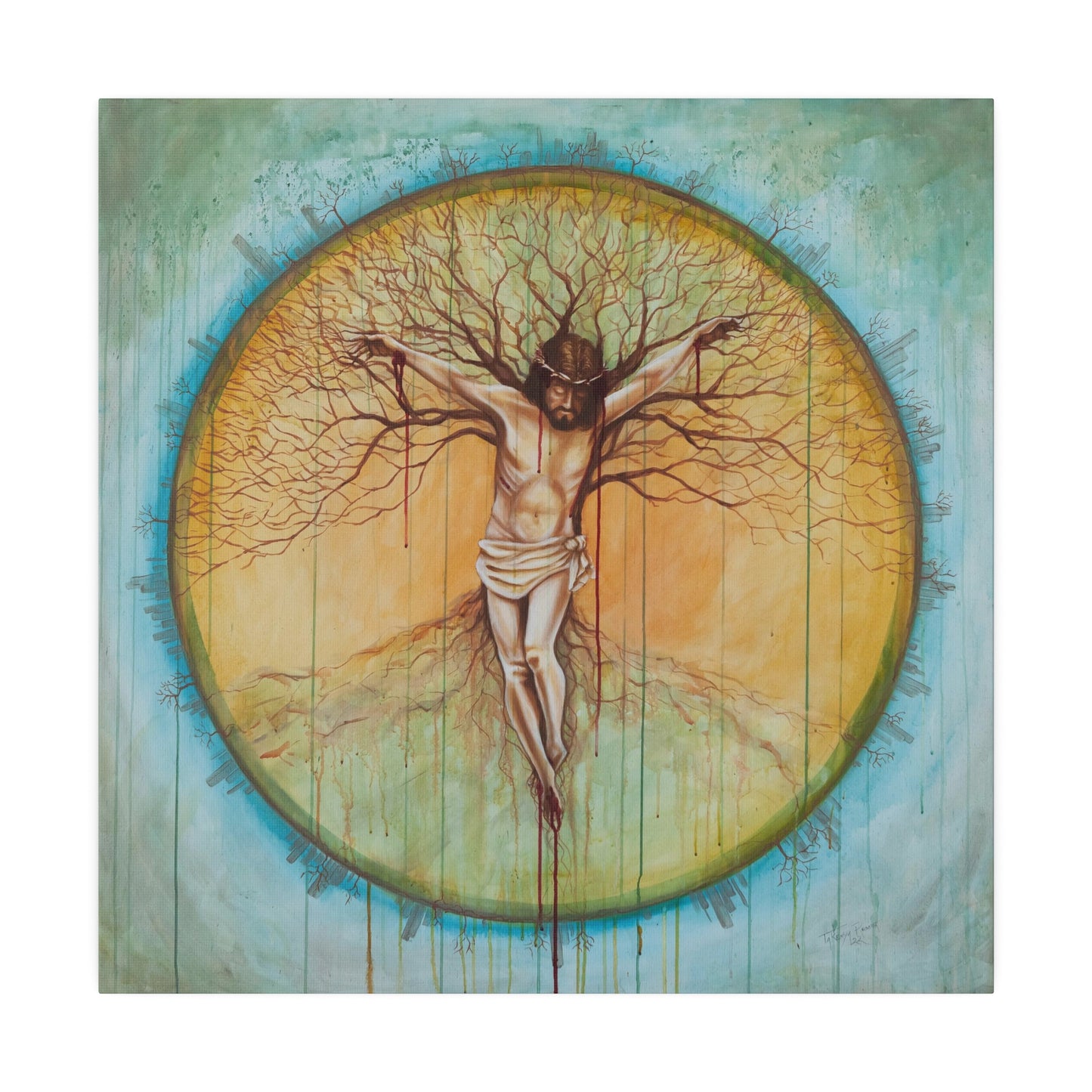 "Tree of Life" - Original Painting by Takenya Rosetta, Stretched Canvas