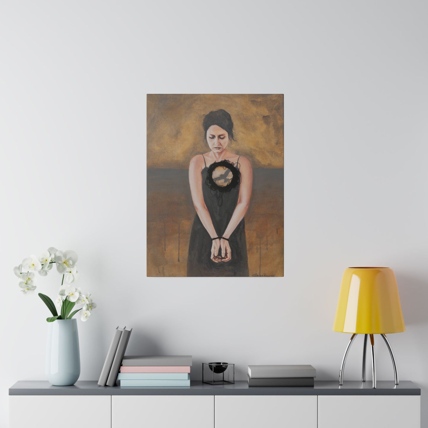 "Experiencing Shame: Trapped" - Original Painting by Takenya Rosetta, Stretched Canvas