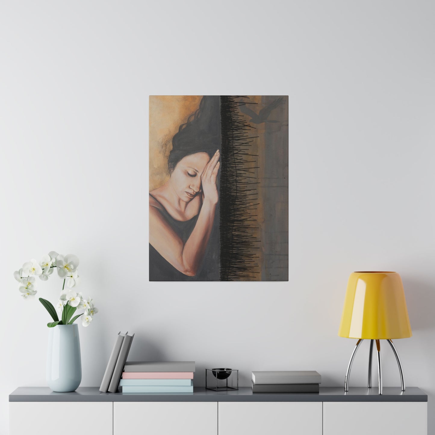 "Experiencing Shame: Isolated" - Original Painting by Takenya Rosetta, Stretched Canvas