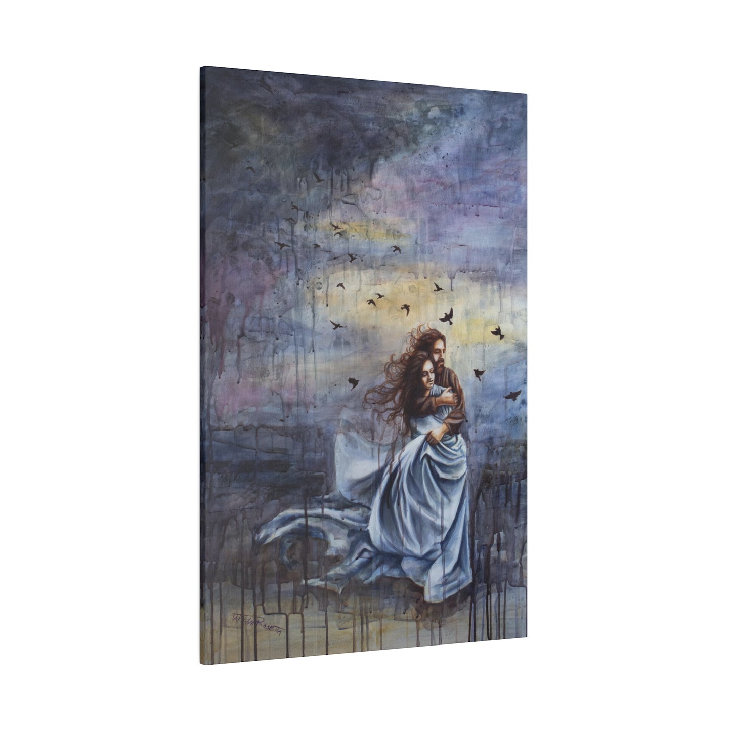 "I Am in the Storm" - Original Painting by Takenya Rosetta, Stretched Canvas