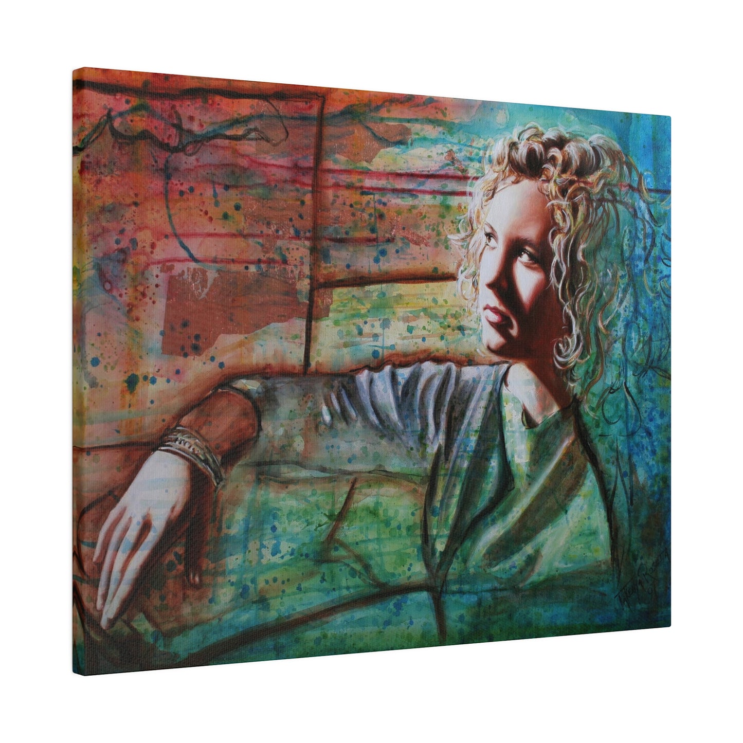 "Anticipating Arrival" - Original Painting by Takenya Rosetta, Stretched Canvas