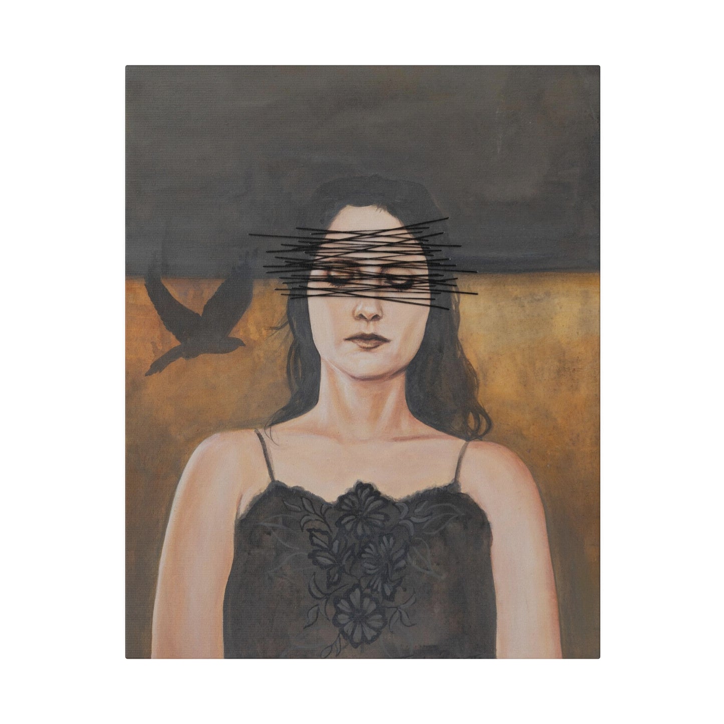 "Experiencing Shame: Unseen" - Original Painting by Takenya Rosetta, Stretched Canvas