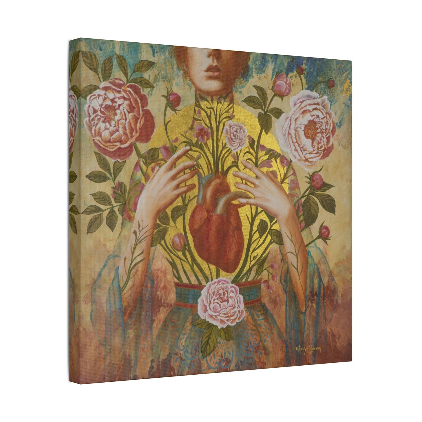 "What the Heart Consumes" – Canvas Print (20x20) by Takenya Rosetta