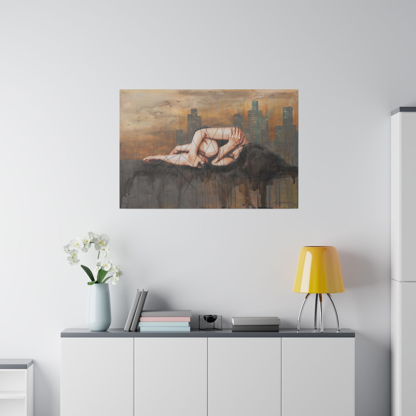 "Experiencing Shame: Incapacitated" - Original Painting by Takenya Rosetta, Stretched Canvas