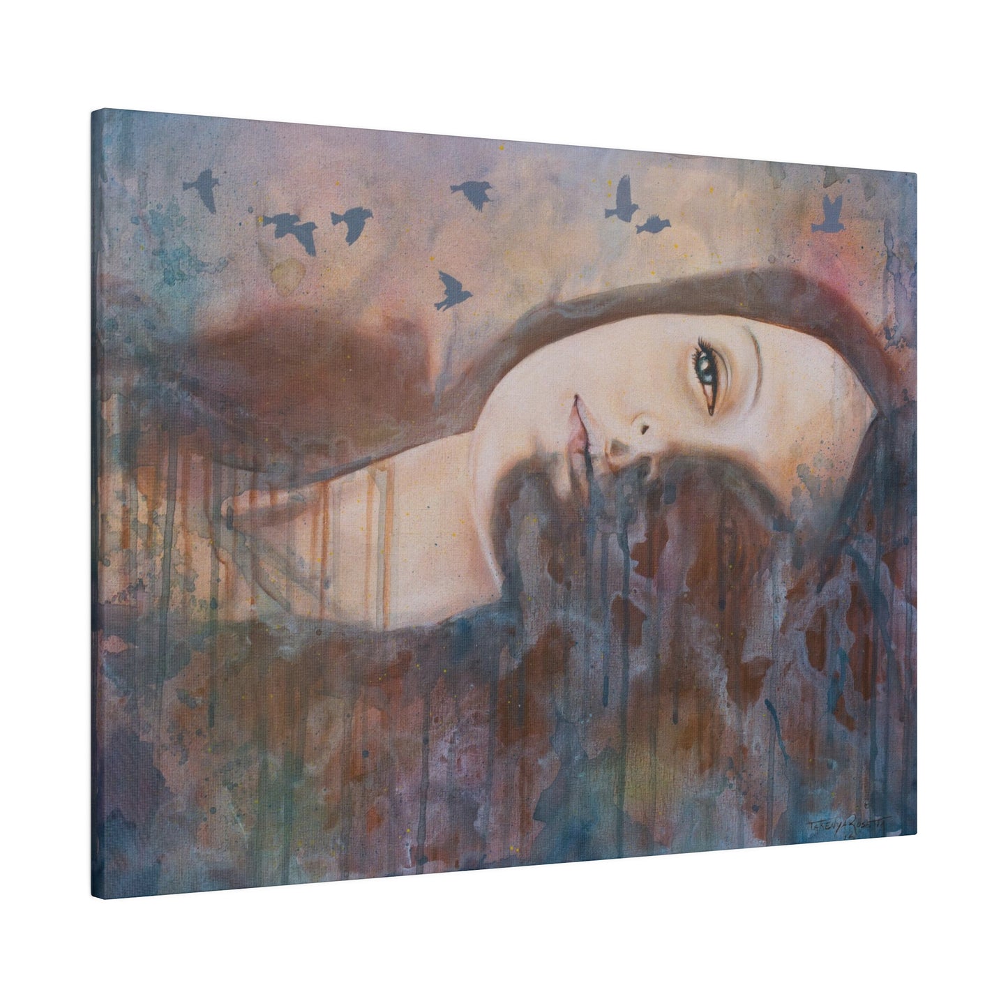 "Serenity" - Original Painting by Takenya Rosetta, Stretched Canvas