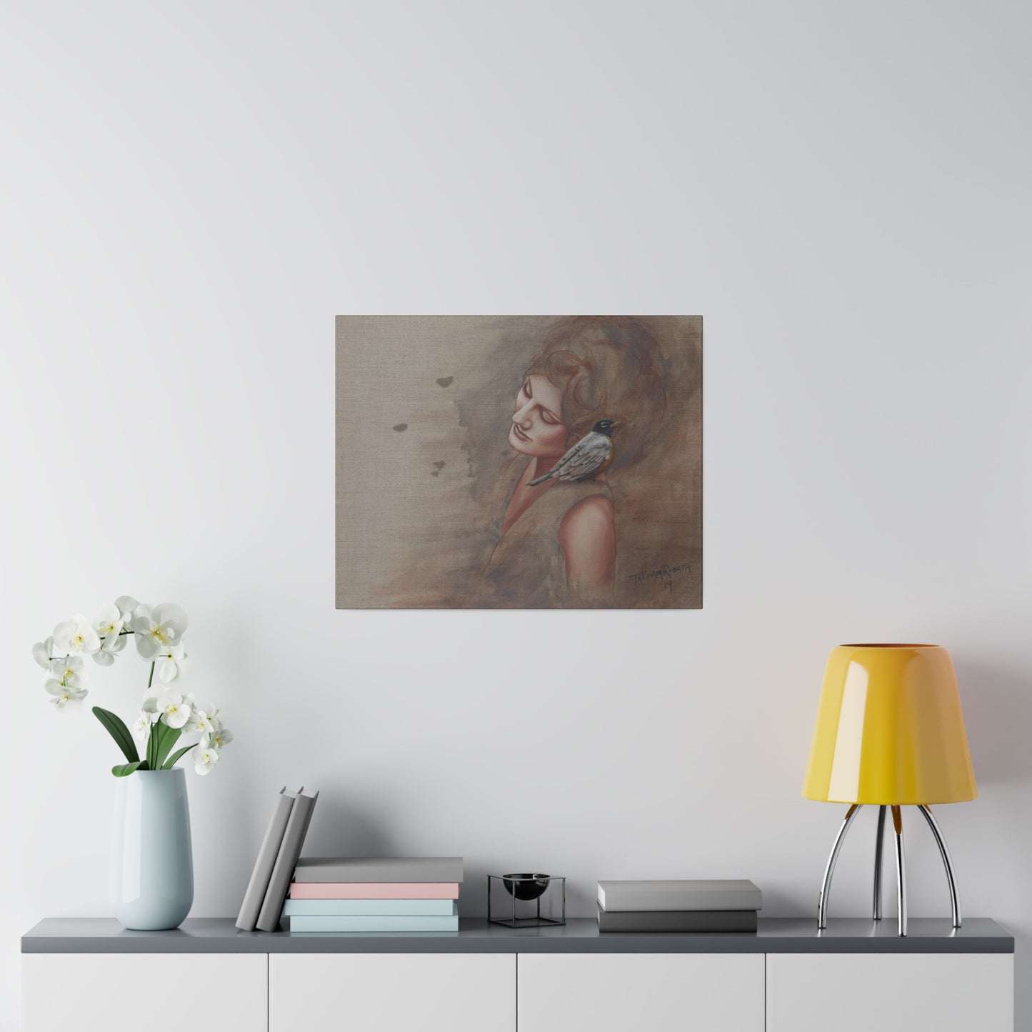 "Companion" Original Painting by Takenya Rosetta , Matte Canvas Print, Stretched