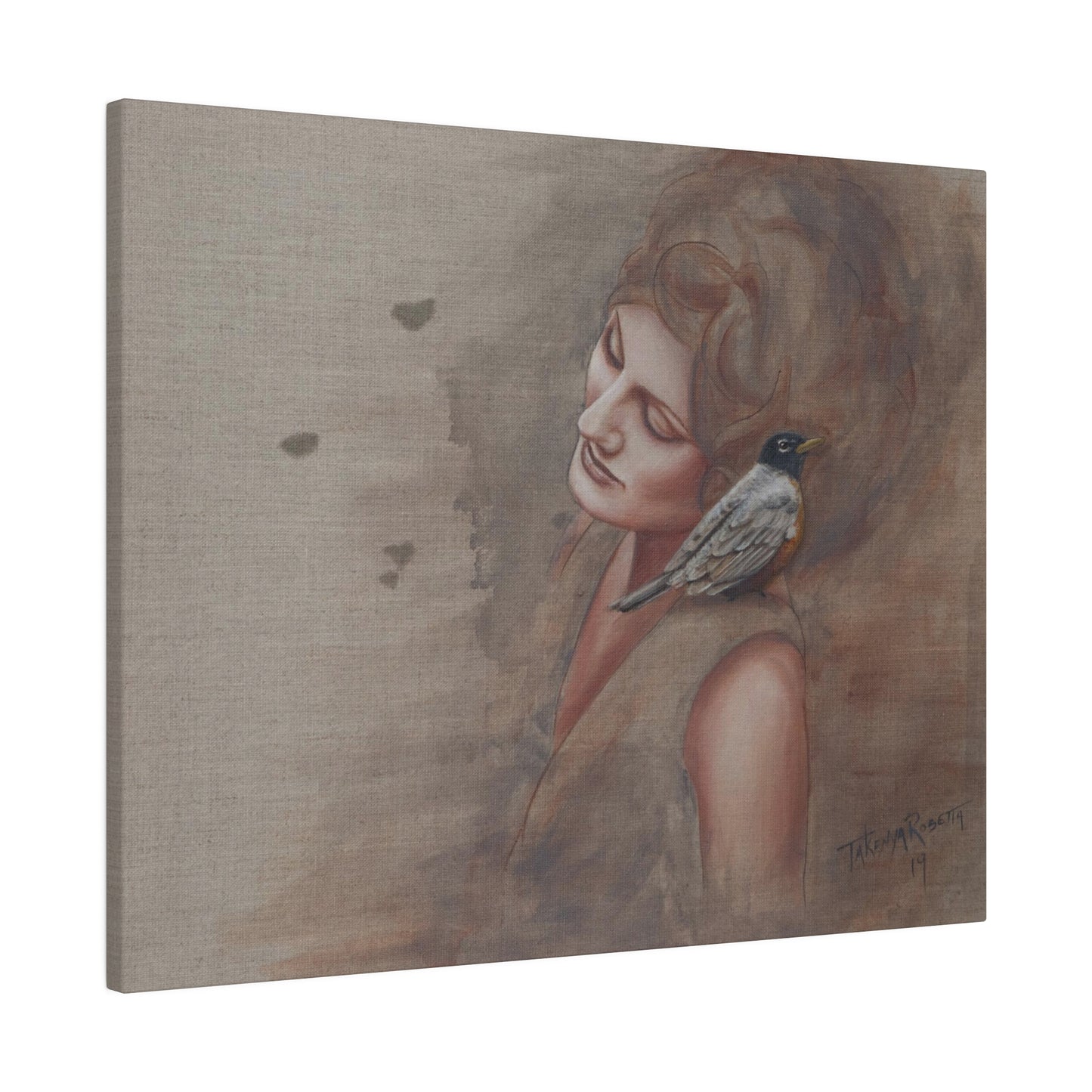 "Companion" Original Painting by Takenya Rosetta , Matte Canvas Print, Stretched