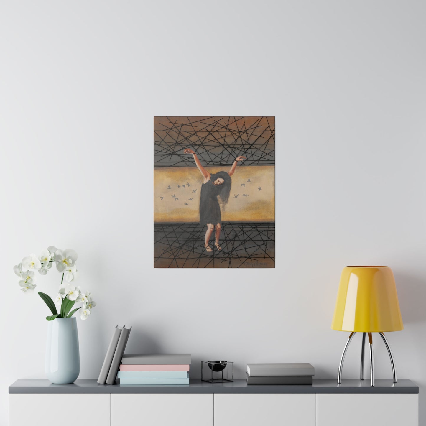 "Experiencing Shame: Helpless" - Original Painting by Takenya Rosetta, Stretched Canvas