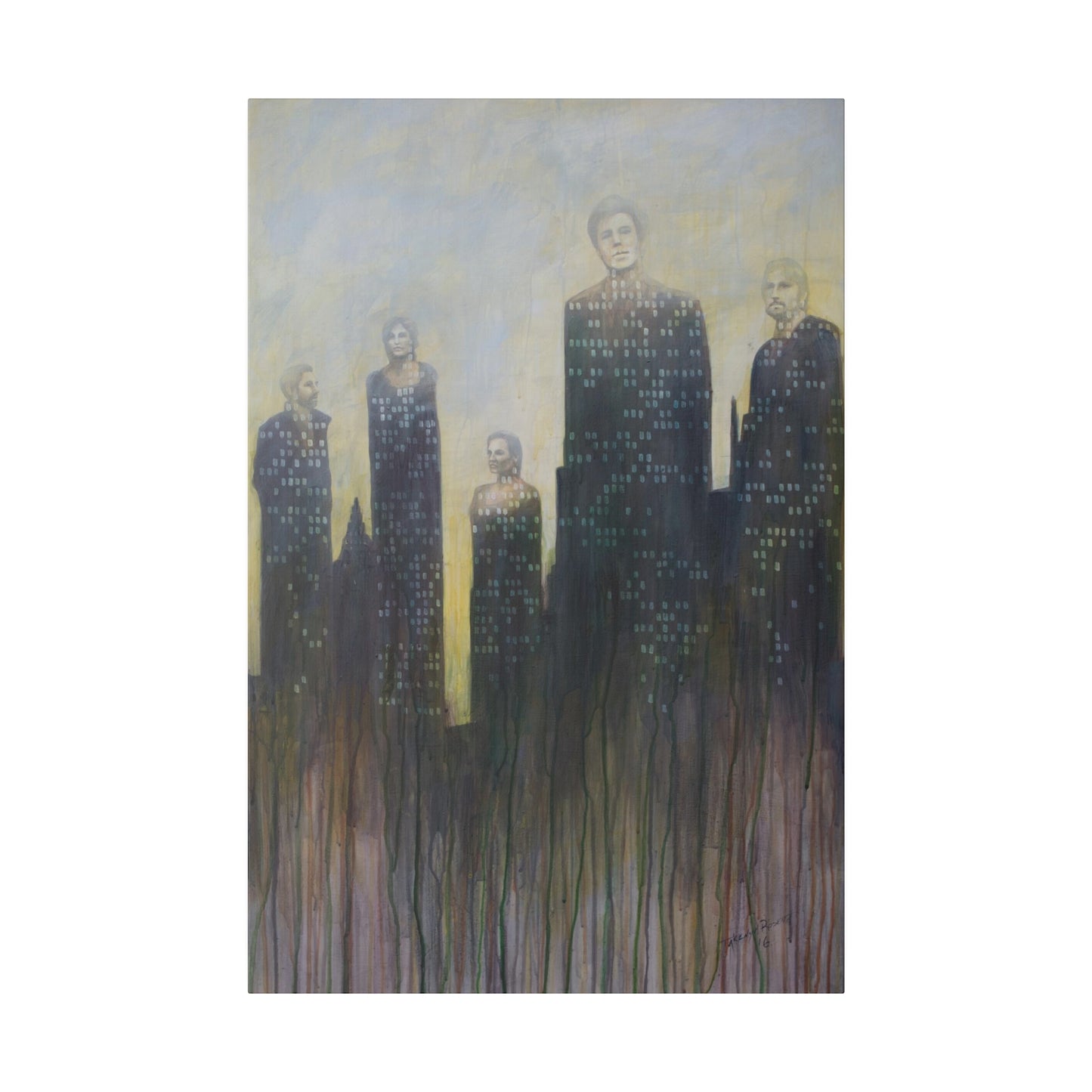 "Temple" - Original Painting by Takenya Rosetta, Stretched Canvas