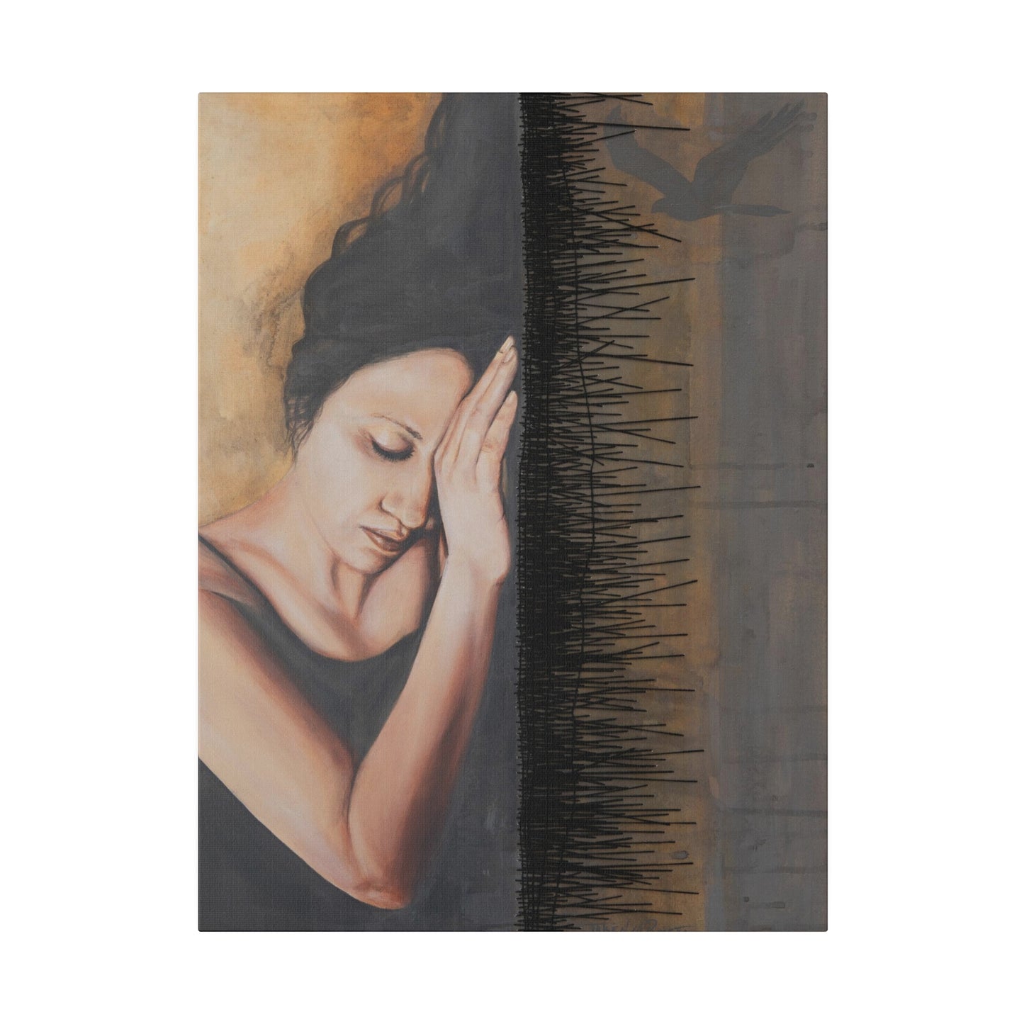 "Experiencing Shame: Isolated" - Original Painting by Takenya Rosetta, Stretched Canvas