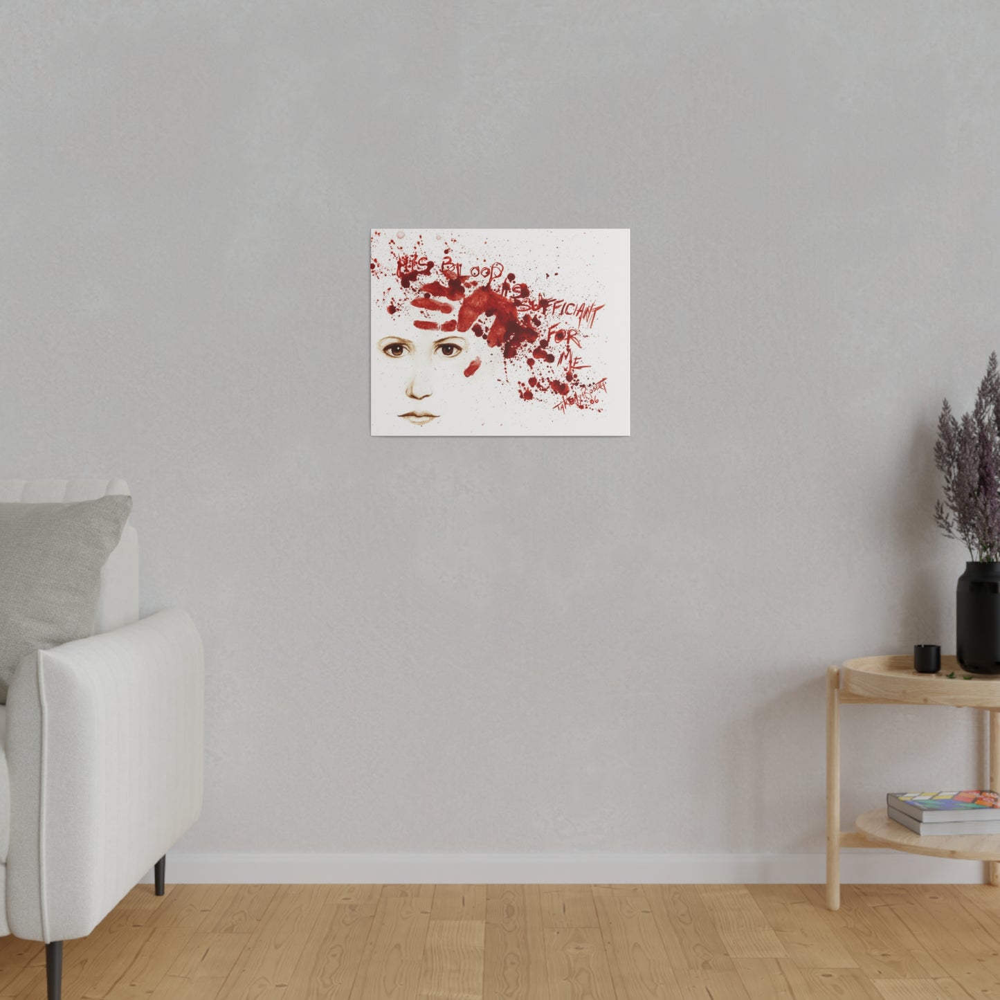"His Blood" Original Painting by Takenya Rosetta, Stretched Canvas Print