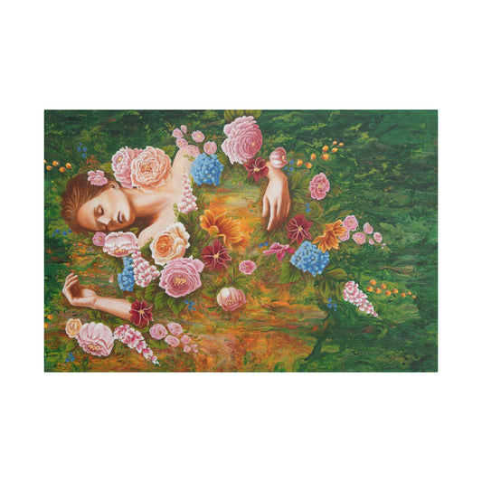 Experiencing Growth: Overflowing from Within – Satin Canvas Print (20x30) by Takenya Rosetta