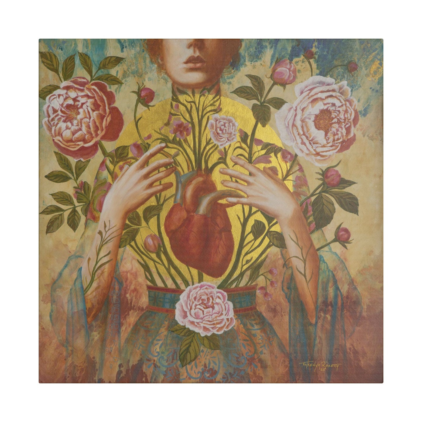 "What the Heart Consumes" – Canvas Print (20x20) by Takenya Rosetta